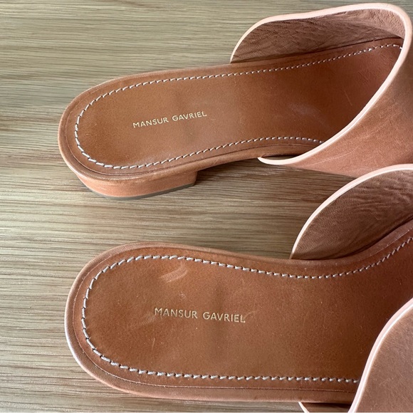 Mansur Gavriel Leather Slides - Picture 3 of 5